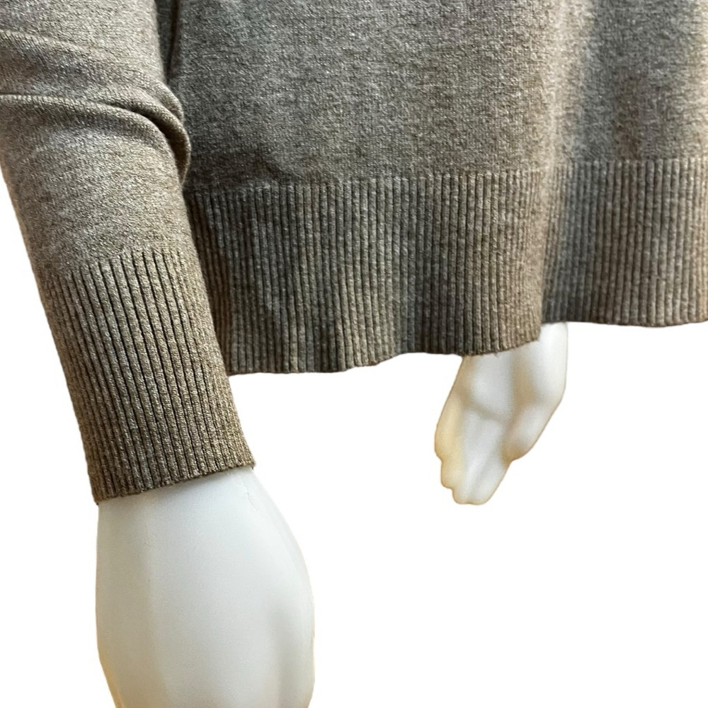 Women's Rain + Rose Neutral Crewel Embroidered Turtleneck Sweater, S - Picture 7 of 12